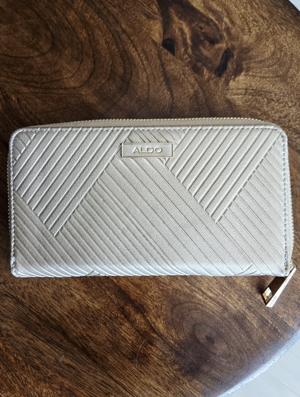 Aldo Champagne Textured Clutch Wallet